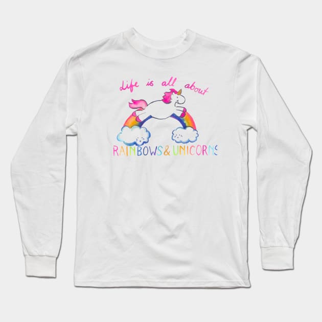 Rainbows and Unicorns Long Sleeve T-Shirt by StudioKaufmann